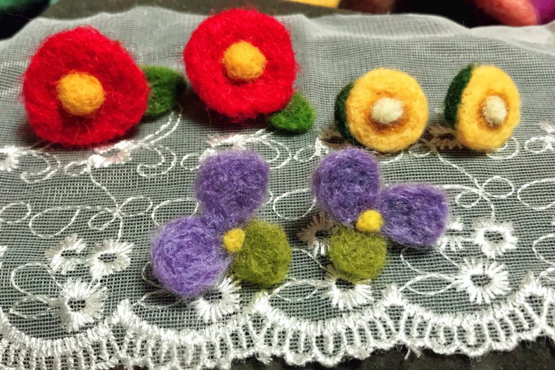 【終了しました】11/6(水)羊毛フェルトフラワー耳飾り作り@八千代